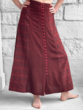 'Long Plaid Skirt' Renaissance Festival - Dark Red